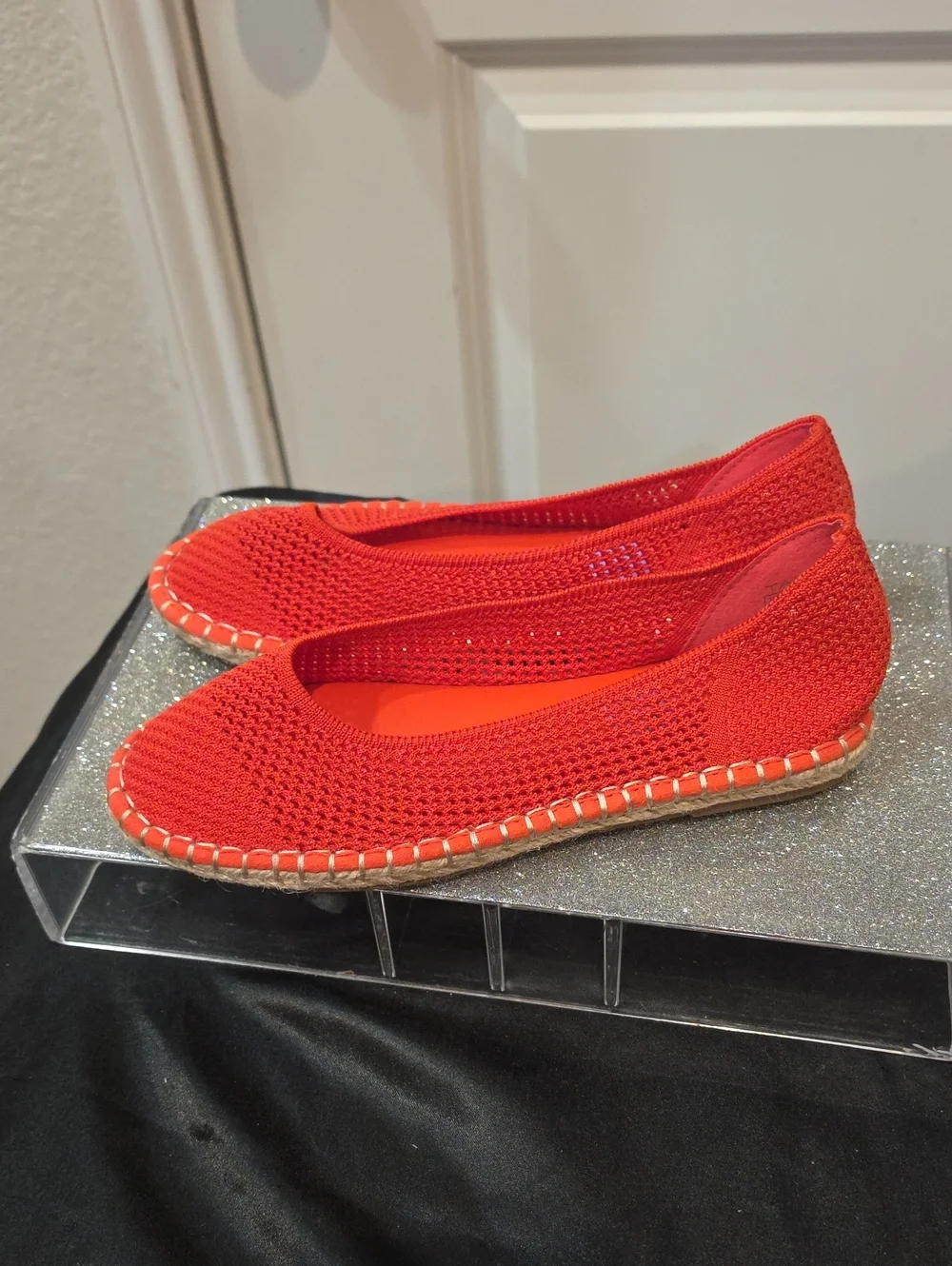 Tahari Juniper Slip-On Espadrille Flats- Poppy